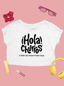 Officially Licensed Hola Churro Whimsical Lover - Retro Snack-Themed Artwork Women's Crop Tee