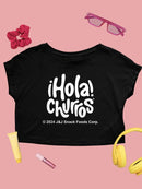 Officially Licensed Hola Churro Whimsical Lover - Retro Snack-Themed Artwork Women's Crop Tee