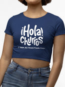 Officially Licensed Hola Churro Whimsical Lover - Retro Snack-Themed Artwork Women's Crop Tee