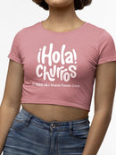 Officially Licensed Hola Churro Whimsical Lover - Retro Snack-Themed Artwork Women's Crop Tee