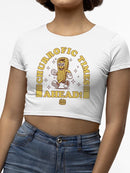 Officially Licensed Hola Churro Churrofic Times Ahead Cartoon Snack - Fun Foodie Women's Crop Tee