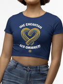 Officially Licensed Hola Churro Heart-Shaped Churros  - Bold Spanish Dessert Artwork Women's Crop Tee