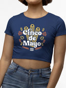 Officially Licensed Hola Churro Cinco De Mayo Churros Festive Celebration Women's Crop Tee