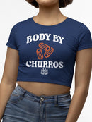 Officially Licensed Hola Churro Funny Body By Churros Retro-Inspired Women's Crop Tee