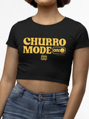 Officially Licensed Hola Churro Mode On Bold Retro Women's Crop Tee