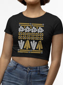 Officially Licensed Hola Churro Pattern Fiesta Print Women's Crop Tee