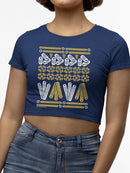 Officially Licensed Hola Churro Pattern Fiesta Print Women's Crop Tee