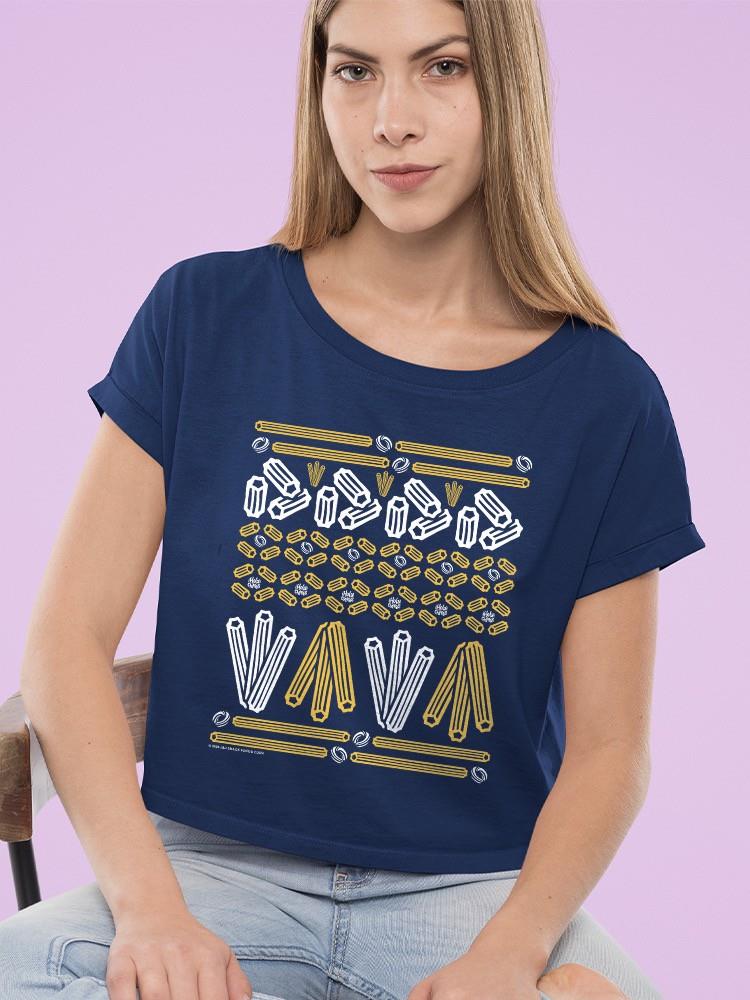 Officially Licensed Hola Churro Pattern Fiesta Print Women's Crop Tee