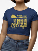 Officially Licensed Hola Churro Weekend Forecast Fun Women's Crop Tee