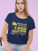 Officially Licensed Hola Churro Weekend Forecast Fun Women's Crop Tee