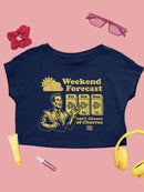 Officially Licensed Hola Churro Weekend Forecast Fun Women's Crop Tee