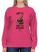 Officially Licensed Hola Churro Churro Dipping Chocolate Artwork Women's Sweatshirt