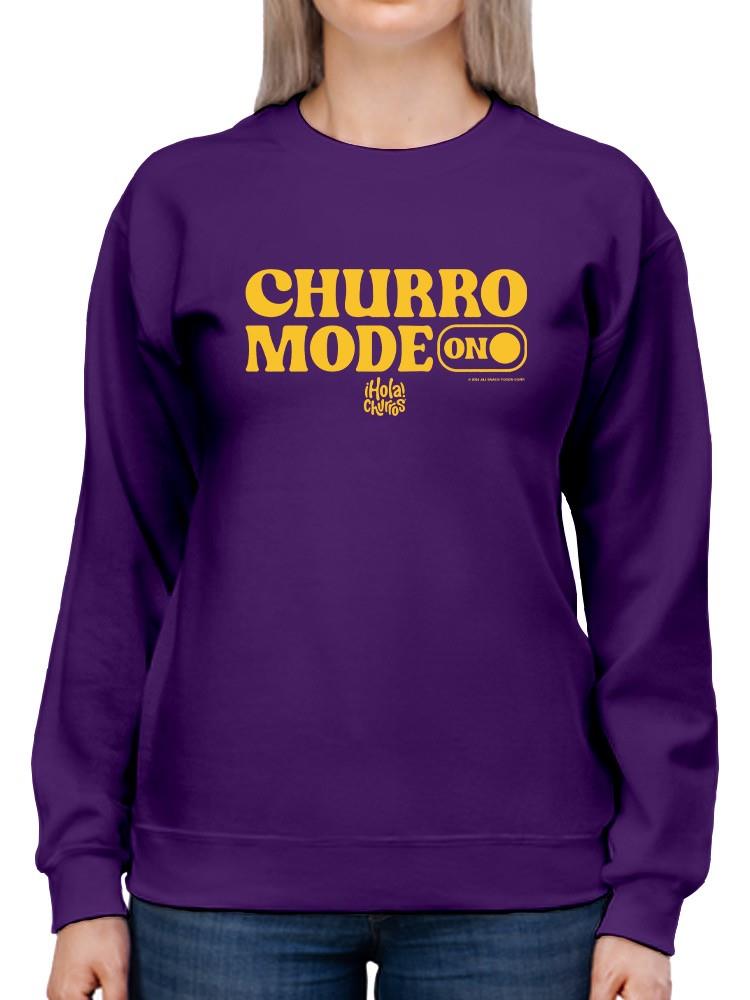 Officially Licensed Hola Churro Churro Mode On Bold Retro Women's Sweatshirt