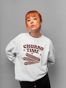 Officially Licensed Hola Churro Churro Time Retro Starry Snack Women's Sweatshirt