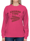 Officially Licensed Hola Churro Churro Time Retro Starry Snack Women's Sweatshirt