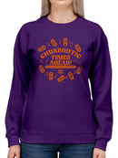 Officially Licensed Hola Churro Churroiffic Times Ahead Fun Snack Women's Sweatshirt