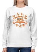 Officially Licensed Hola Churro Churroiffic Times Ahead Fun Snack Women's Sweatshirt