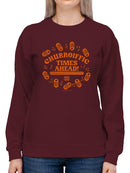 Officially Licensed Hola Churro Churroiffic Times Ahead Fun Snack Women's Sweatshirt