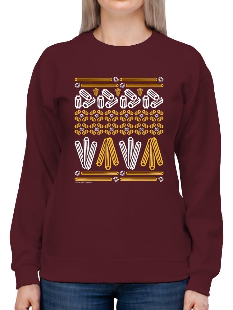 Officially Licensed Hola Churro Churro Pattern Fiesta Print Women's Sweatshirt
