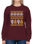 Officially Licensed Hola Churro Churro Pattern Fiesta Print Women's Sweatshirt