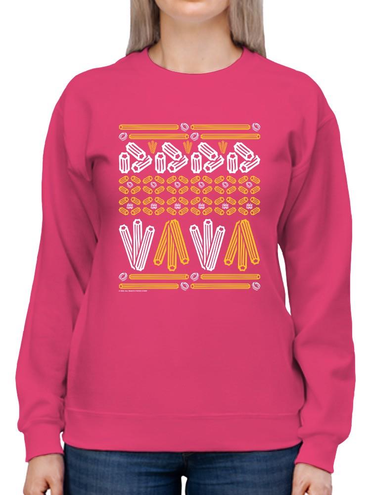 Officially Licensed Hola Churro Churro Pattern Fiesta Print Women's Sweatshirt