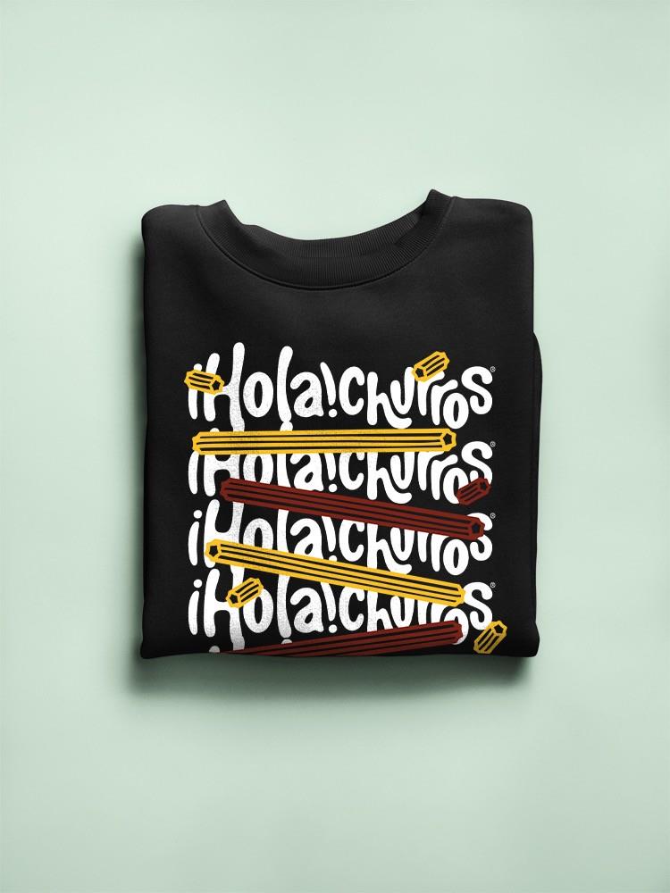 Officially Licensed Hola Churro Colorful Churro Fun Print Men's Sweatshirt