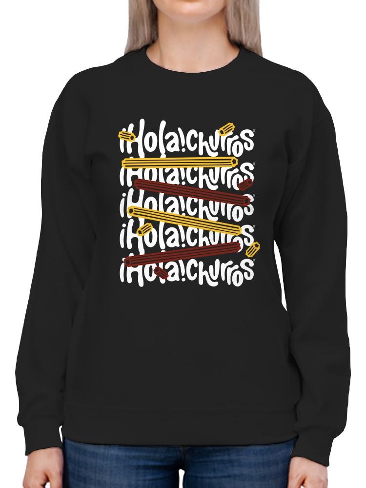 Officially Licensed Hola Churro Colorful Churro Art Fun Print Women's Sweatshirt