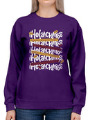 Officially Licensed Hola Churro Colorful Churro Art Fun Print Women's Sweatshirt