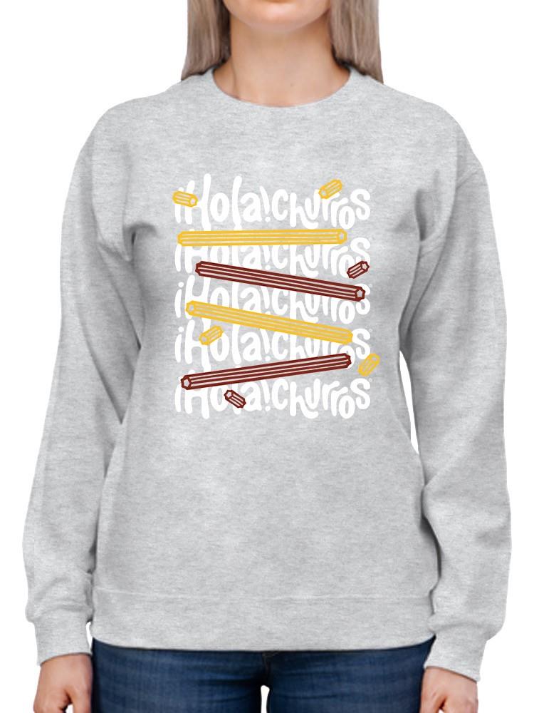 Officially Licensed Hola Churro Colorful Churro Art Fun Print Women's Sweatshirt