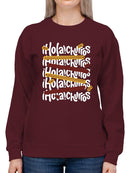 Officially Licensed Hola Churro Colorful Churro Art Fun Print Women's Sweatshirt