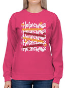 Officially Licensed Hola Churro Colorful Churro Art Fun Print Women's Sweatshirt