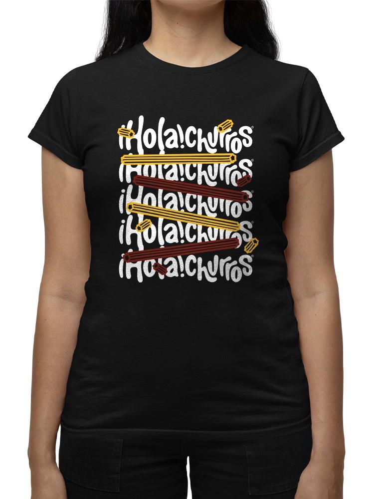 Officially Licensed Hola Churro Colorful Churro Art Fun Print  Women's T-shirt