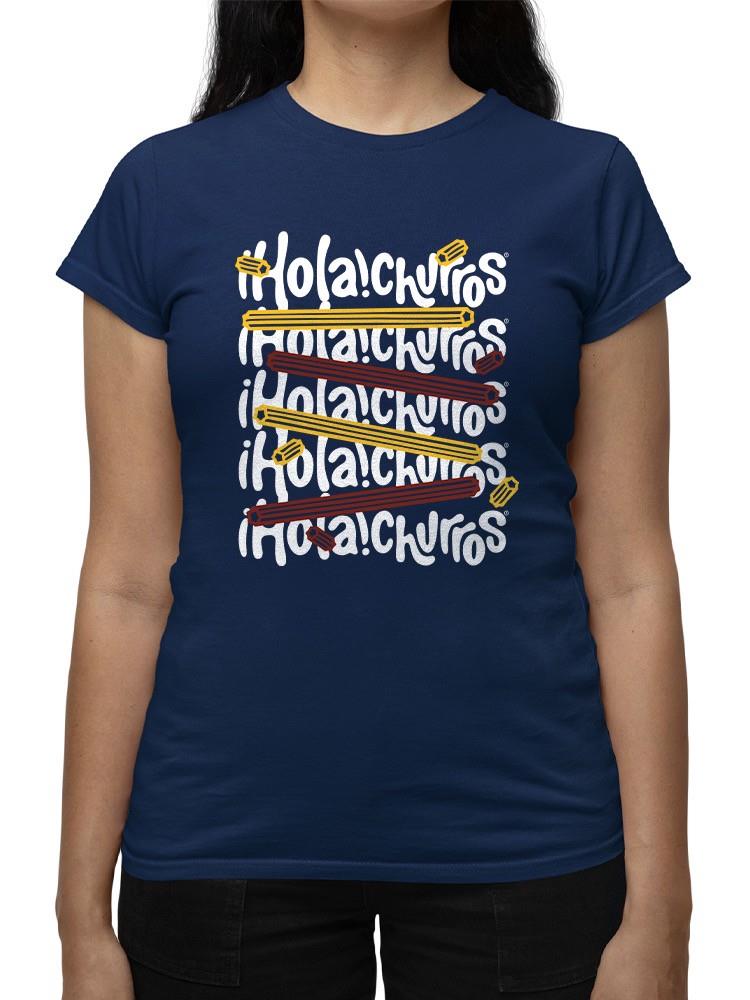 Officially Licensed Hola Churro Colorful Churro Art Fun Print  Women's T-shirt