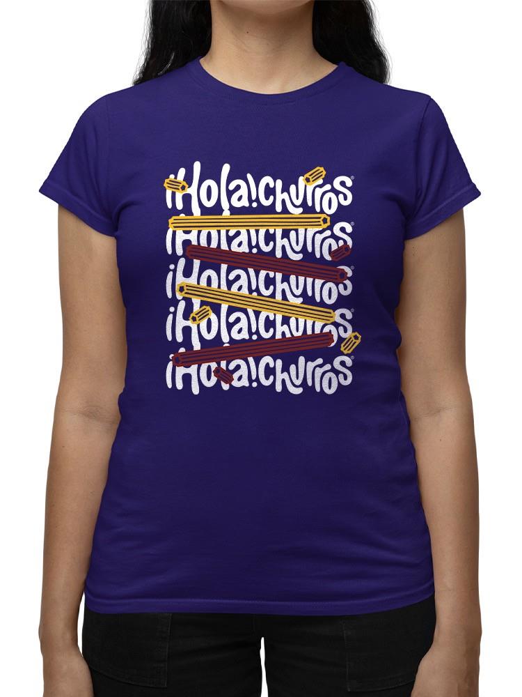 Officially Licensed Hola Churro Colorful Churro Art Fun Print  Women's T-shirt