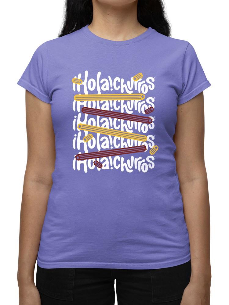 Officially Licensed Hola Churro Colorful Churro Art Fun Print  Women's T-shirt