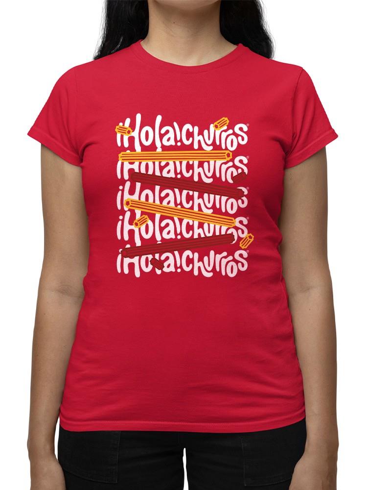 Officially Licensed Hola Churro Colorful Churro Art Fun Print  Women's T-shirt