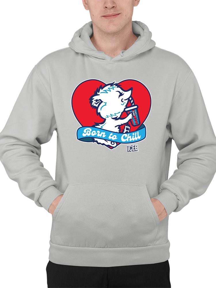 Officially Licensed ICEE Born To Chill Heart - Cozy Polar-Bear Graphic Men's Hoodie