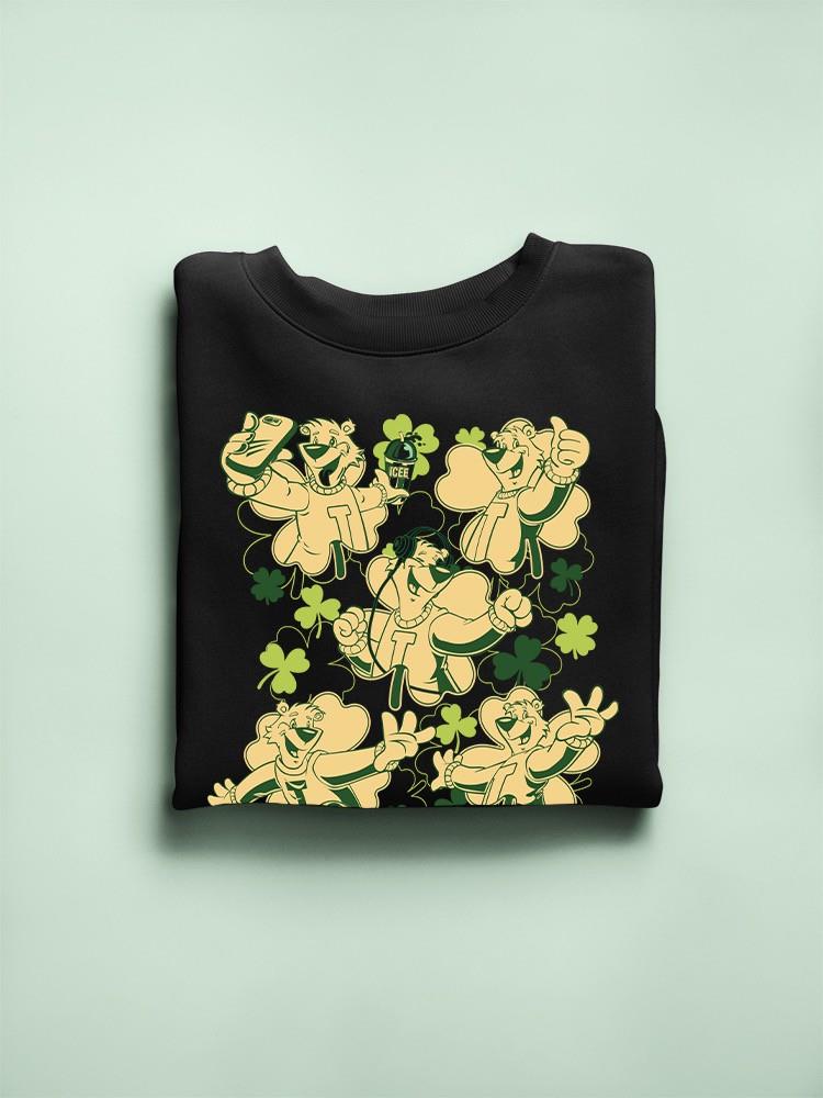 Officially Licensed ICEE Fun, Festive, And Shamrock-Themed Bear Men's Sweatshirt