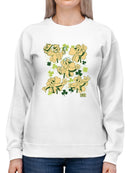 Officially Licensed ICEE Fun, Festive, And Shamrock-Themed Bear Women's Sweatshirt