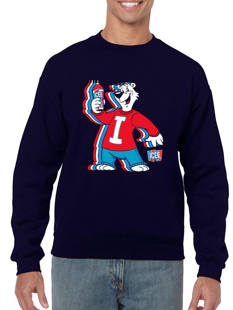 Officially Licensed ICEE Chill Polar-Bear Graphic - Fun Retro Style Men's Sweatshirt