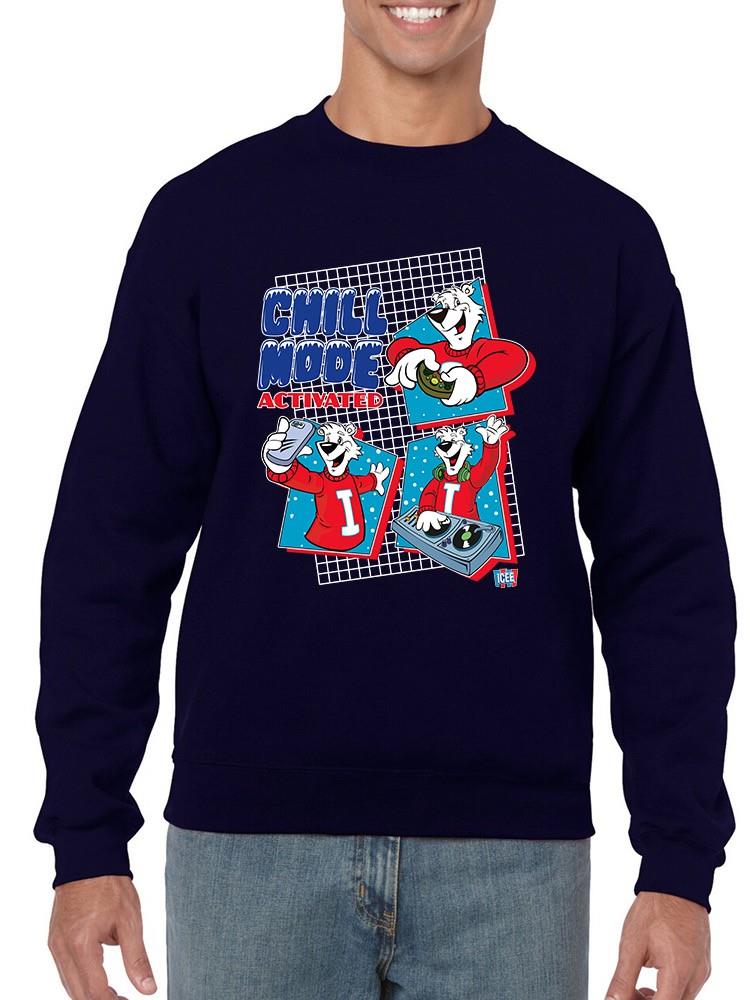 Officially Licensed ICEE Chill Mode Activated - Fun Polar-Bear Graphic Men's Sweatshirt