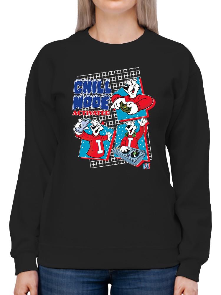 Officially Licensed ICEE Chill Mode Activated - Fun Polar-Bear Graphic Women's Sweatshirt