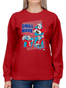 Officially Licensed ICEE Chill Mode Activated - Fun Polar-Bear Graphic Women's Sweatshirt