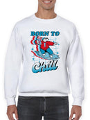 Officially Licensed ICEE Born To Chill - Surfing Polar-Bear Graphic Men's Sweatshirt