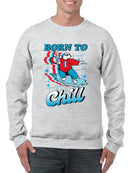 Officially Licensed ICEE Born To Chill - Surfing Polar-Bear Graphic Men's Sweatshirt