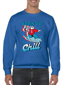 Officially Licensed ICEE Born To Chill - Surfing Polar-Bear Graphic Men's Sweatshirt