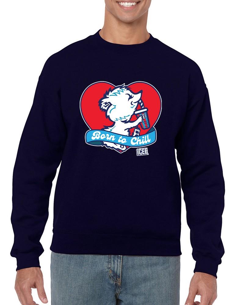 Officially Licensed ICEE Born To Chill Heart - Cozy Polar-Bear Graphic Men's Sweatshirt