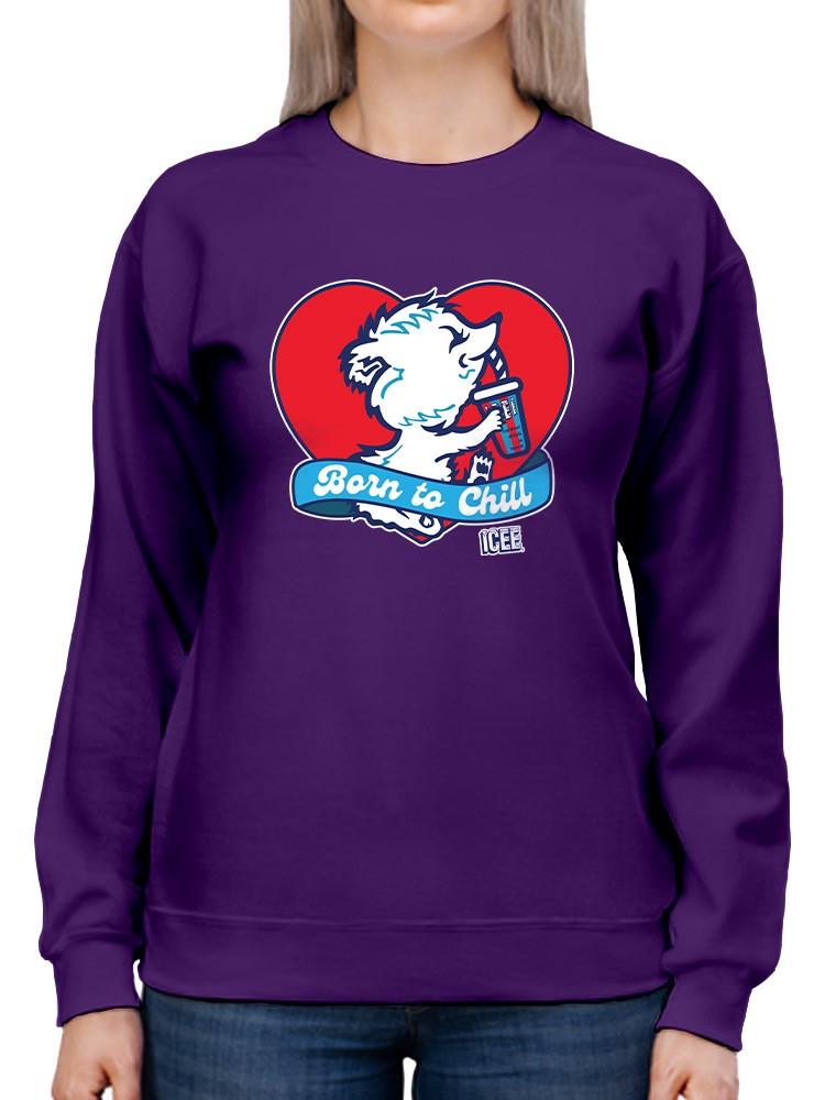 Officially Licensed ICEE Born To Chill Heart - Cozy Polar-Bear Graphic Women's Sweatshirt