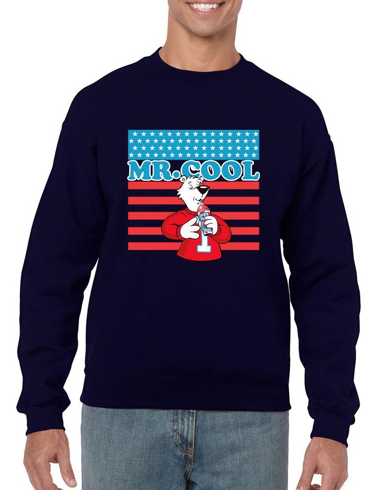 Officially Licensed ICEE Mr. Cool Patriotic Polar-Bear Chill Graphic Men's Sweatshirt