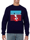 Officially Licensed ICEE Mr. Cool Patriotic Polar-Bear Chill Graphic Men's Sweatshirt